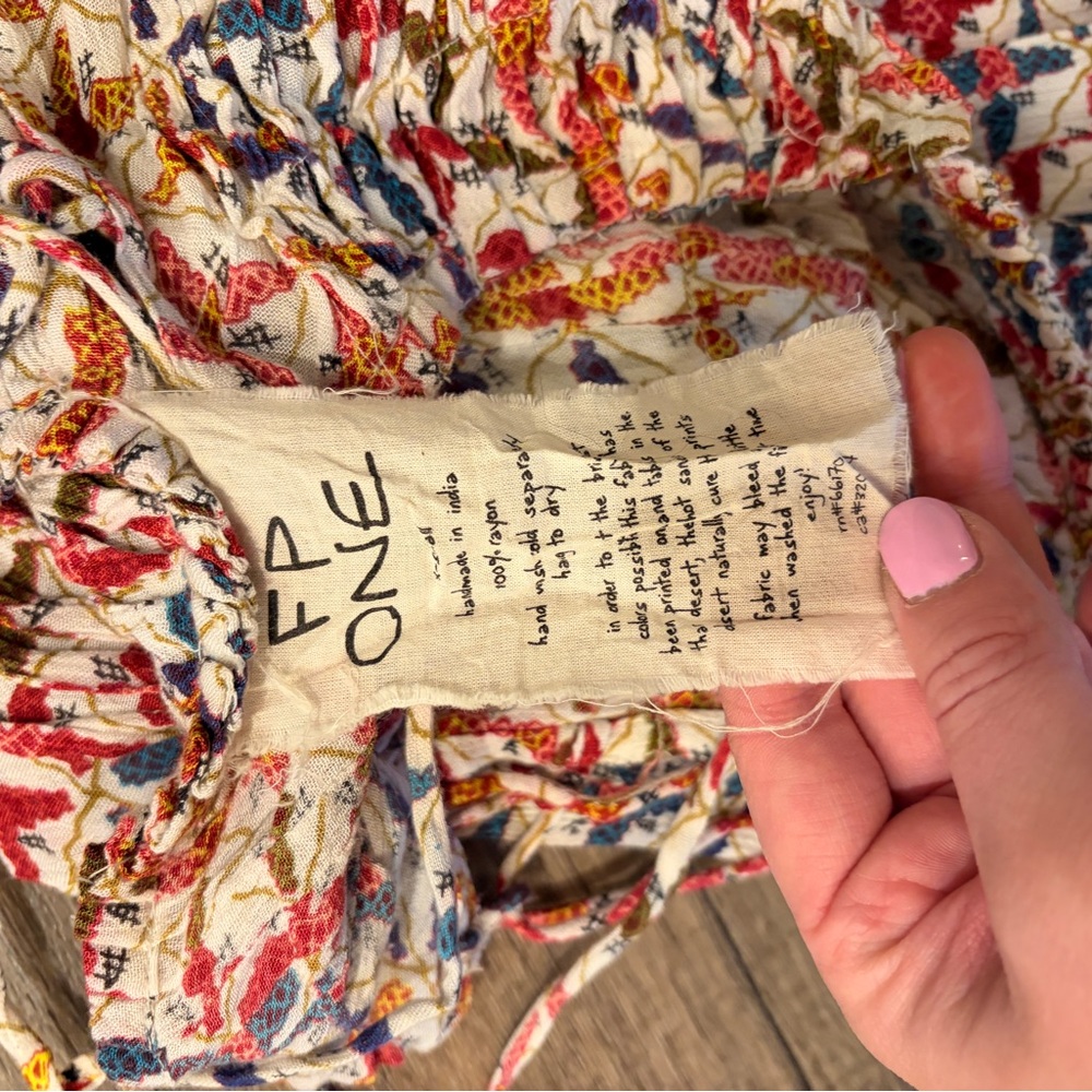 Free People Cream Multicolor Printed Smocked Sundress - Picture 2 of 4